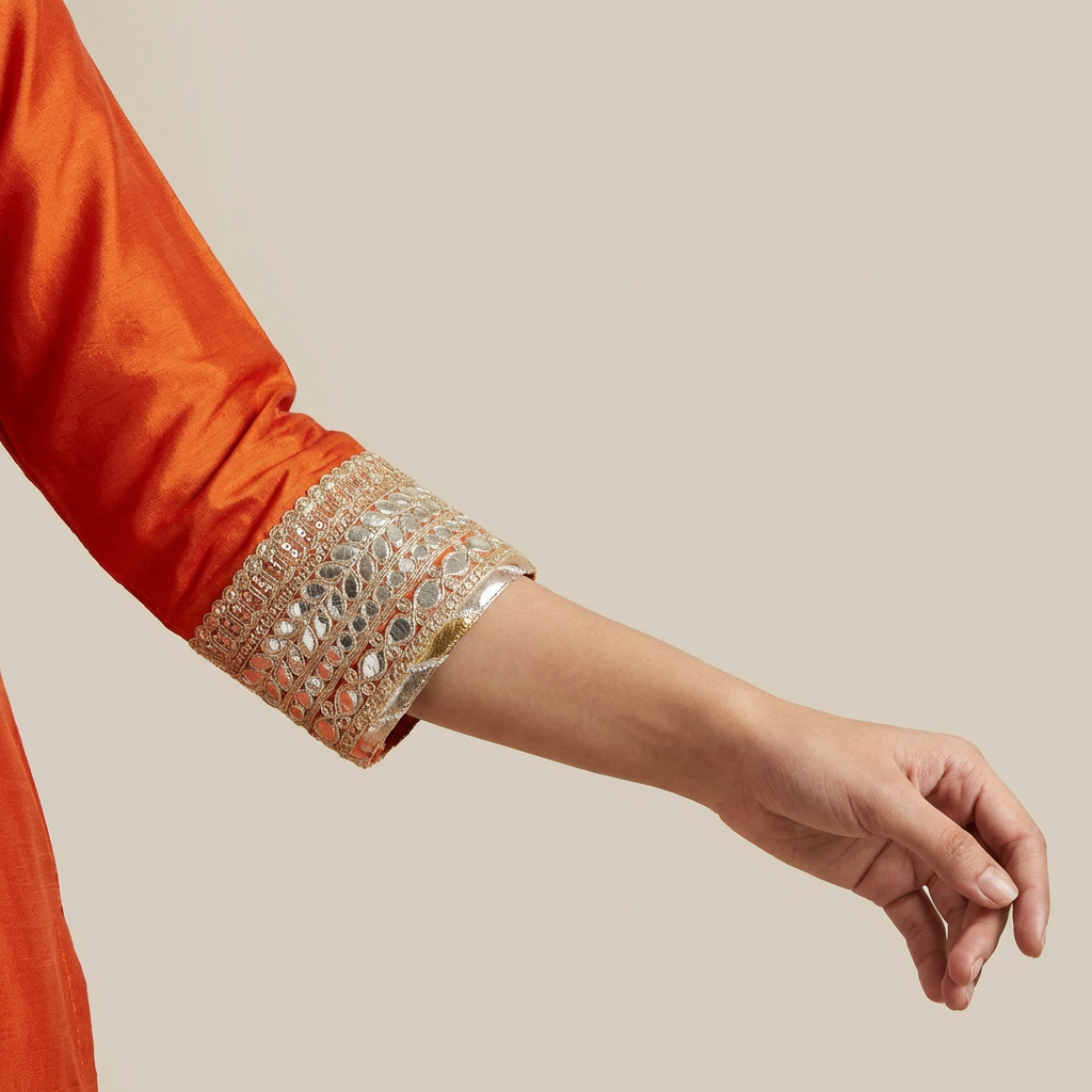 Noor Saffron Organza Kurta Set