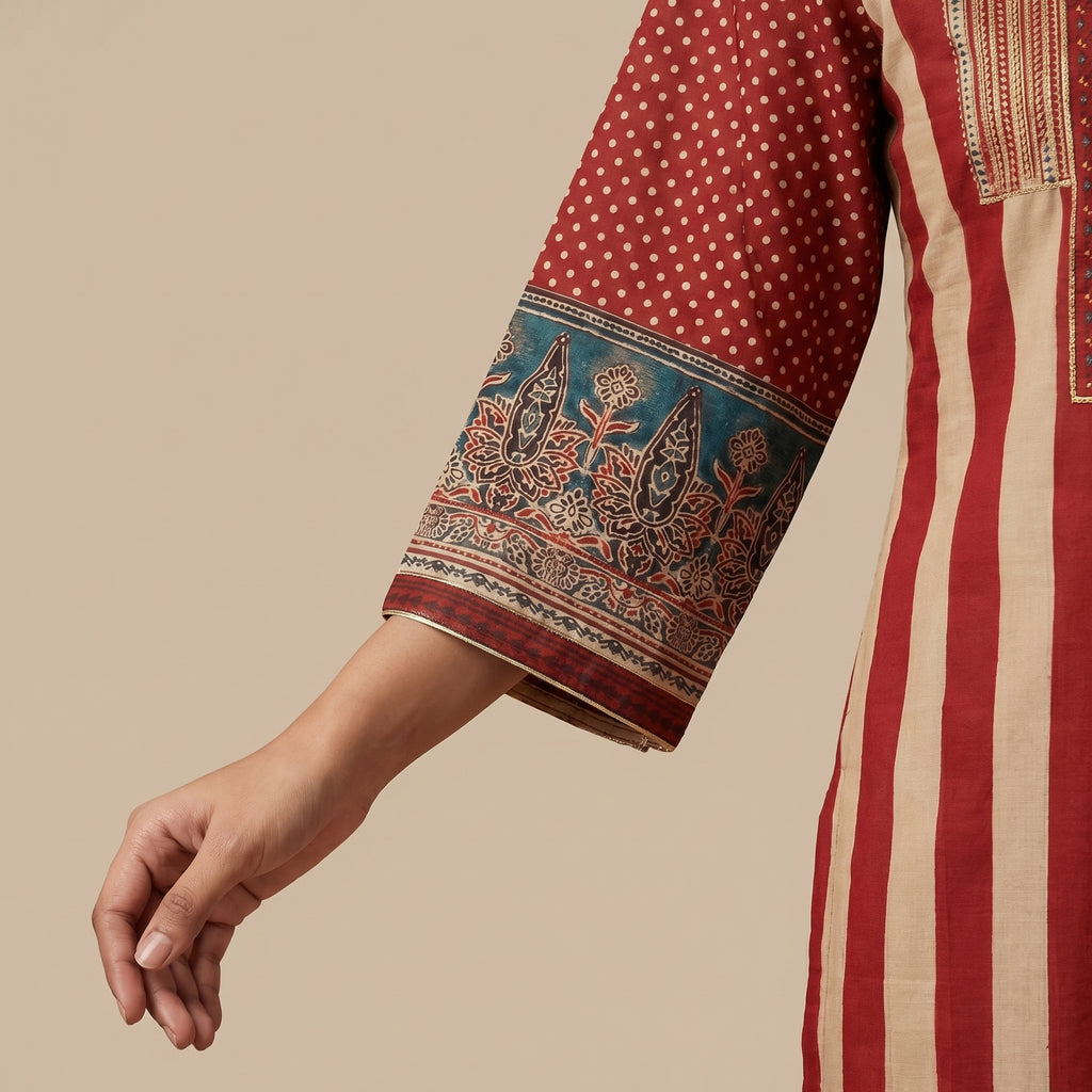 Sindoor Heritage Viscose Kurta Set