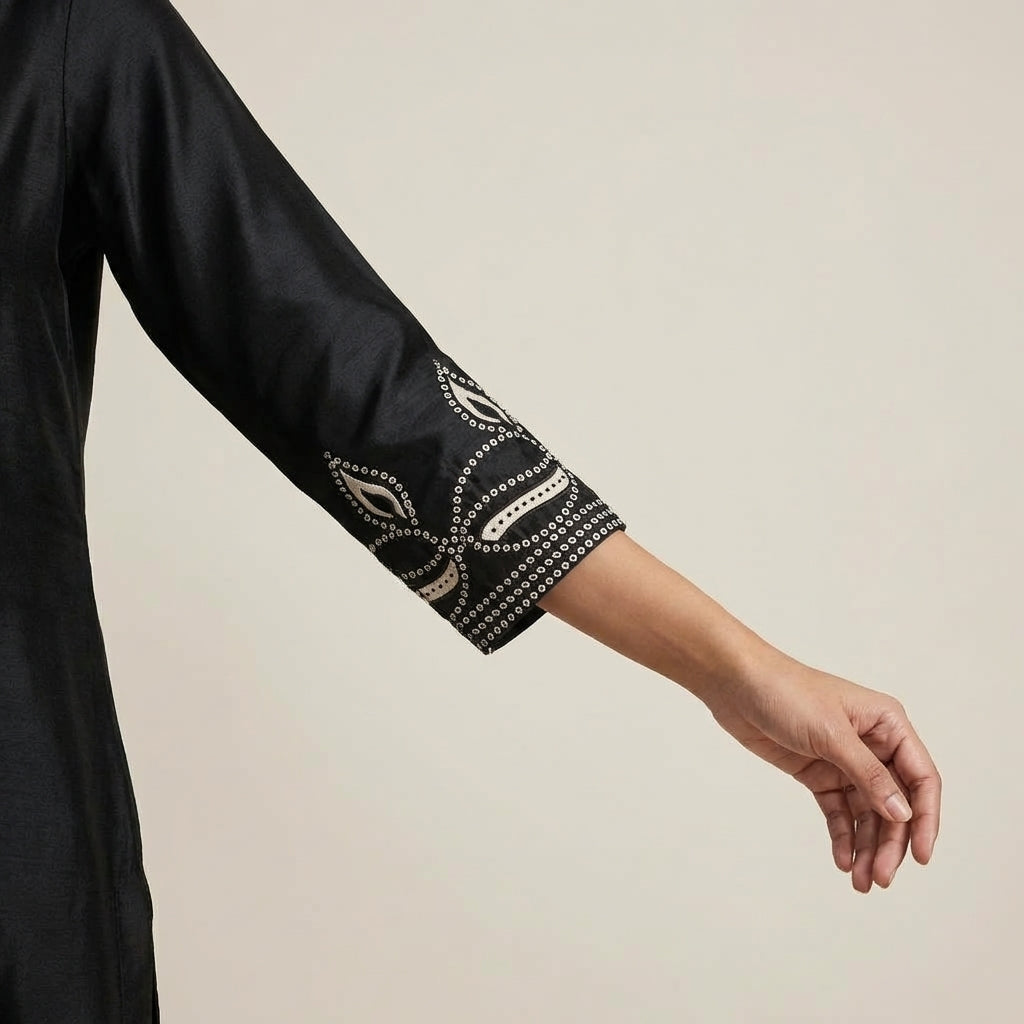 Midnight Heritage Gajji Silk Kurta Set