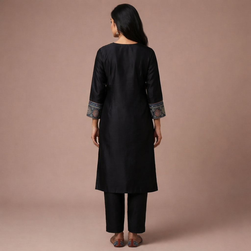 Midnight Ajrakh Elegance Kurta Set