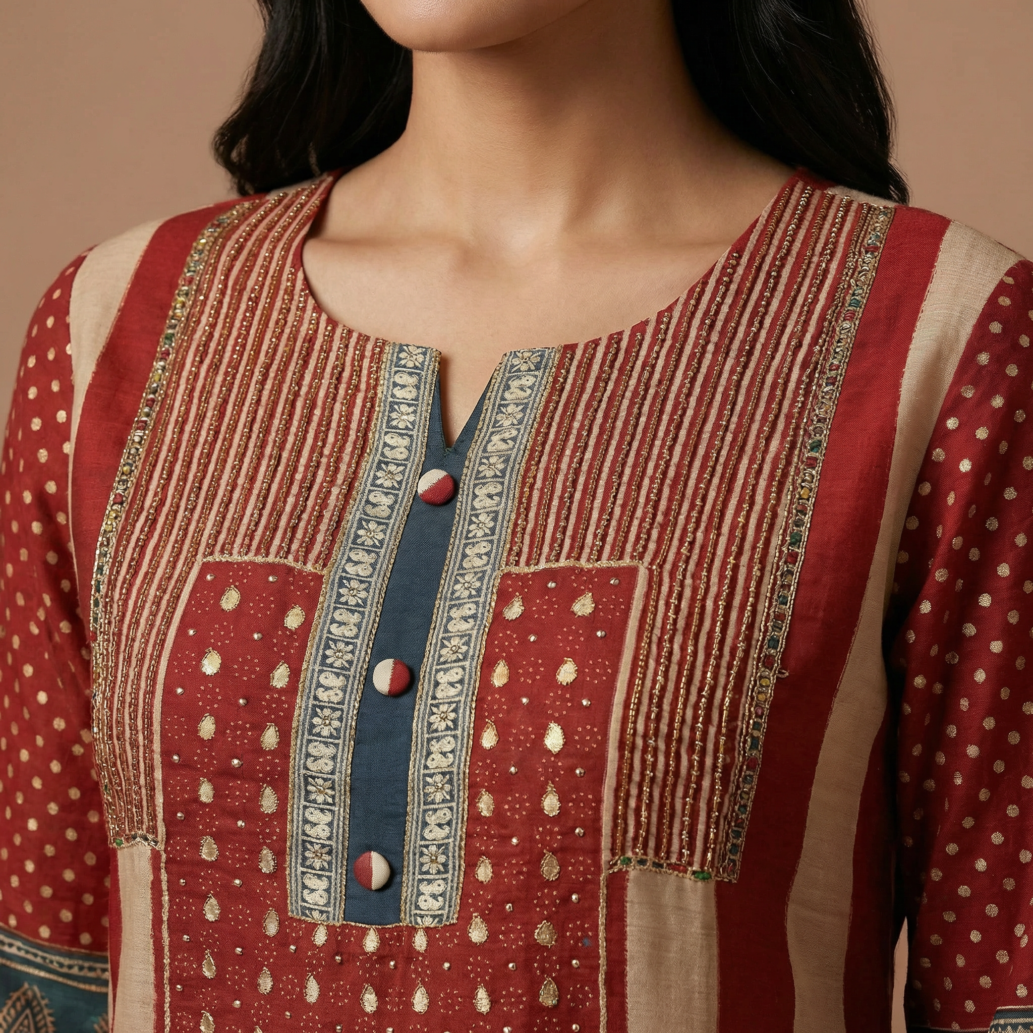 Sindoor Heritage Viscose Kurta Set