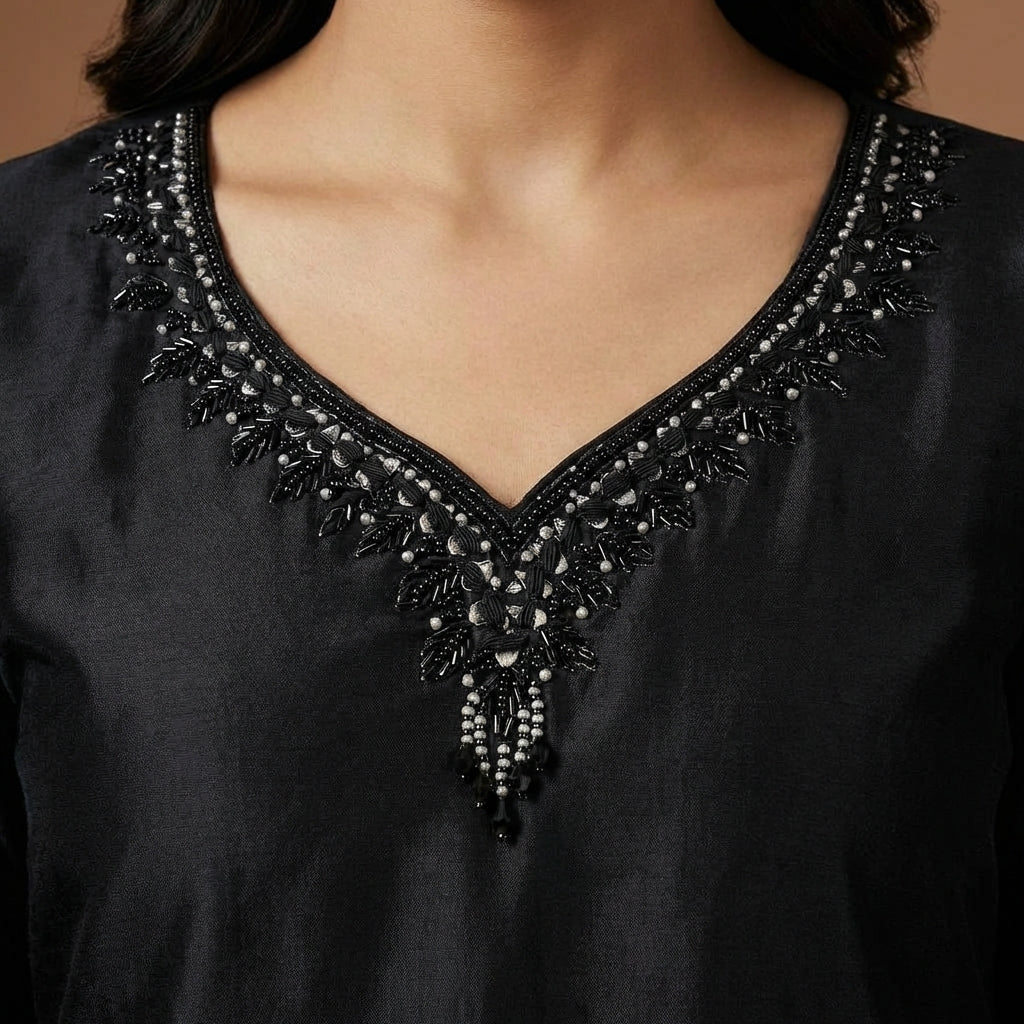 Midnight Heritage Gajji Silk Kurta Set