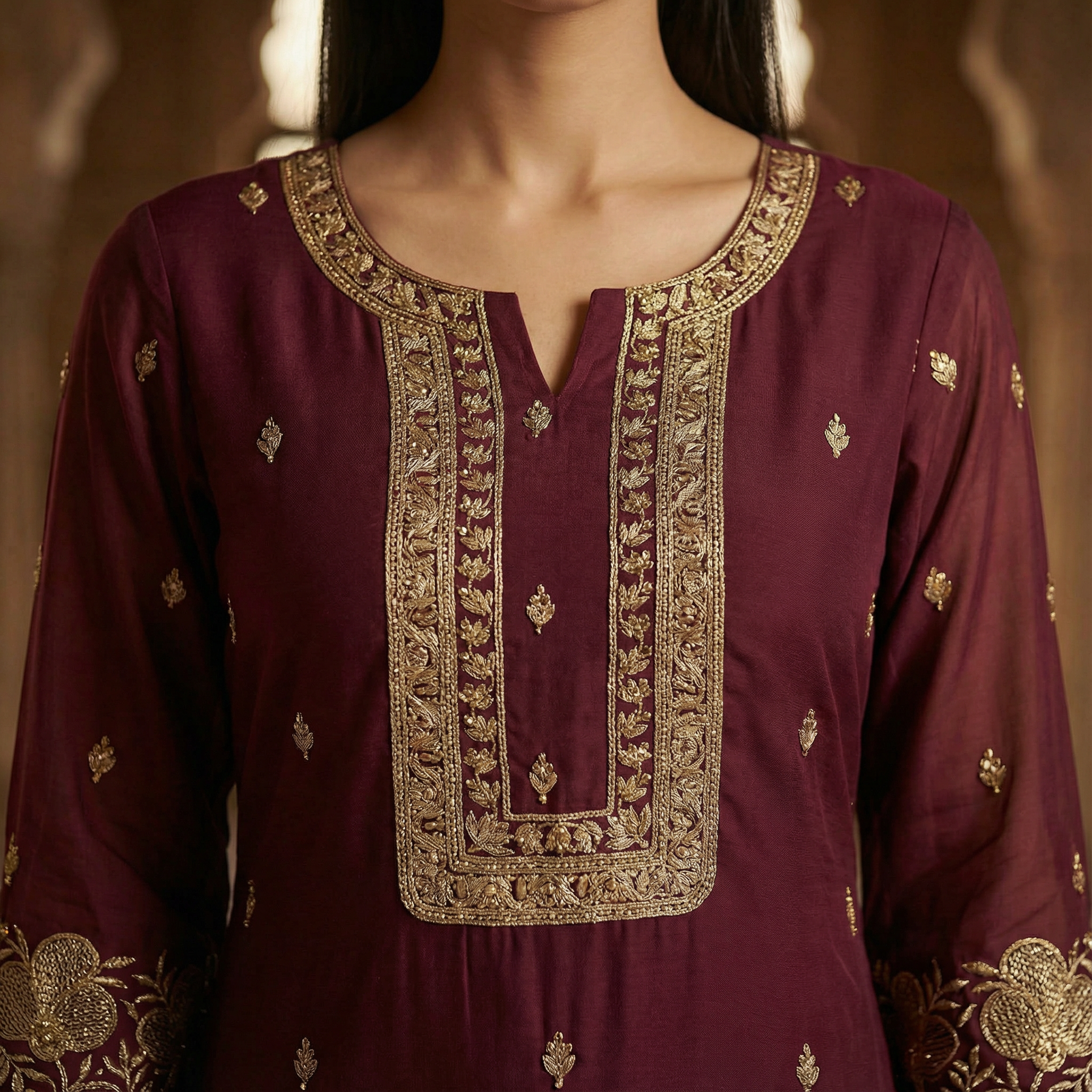 Madira Wine Georgette Kurta Set for women