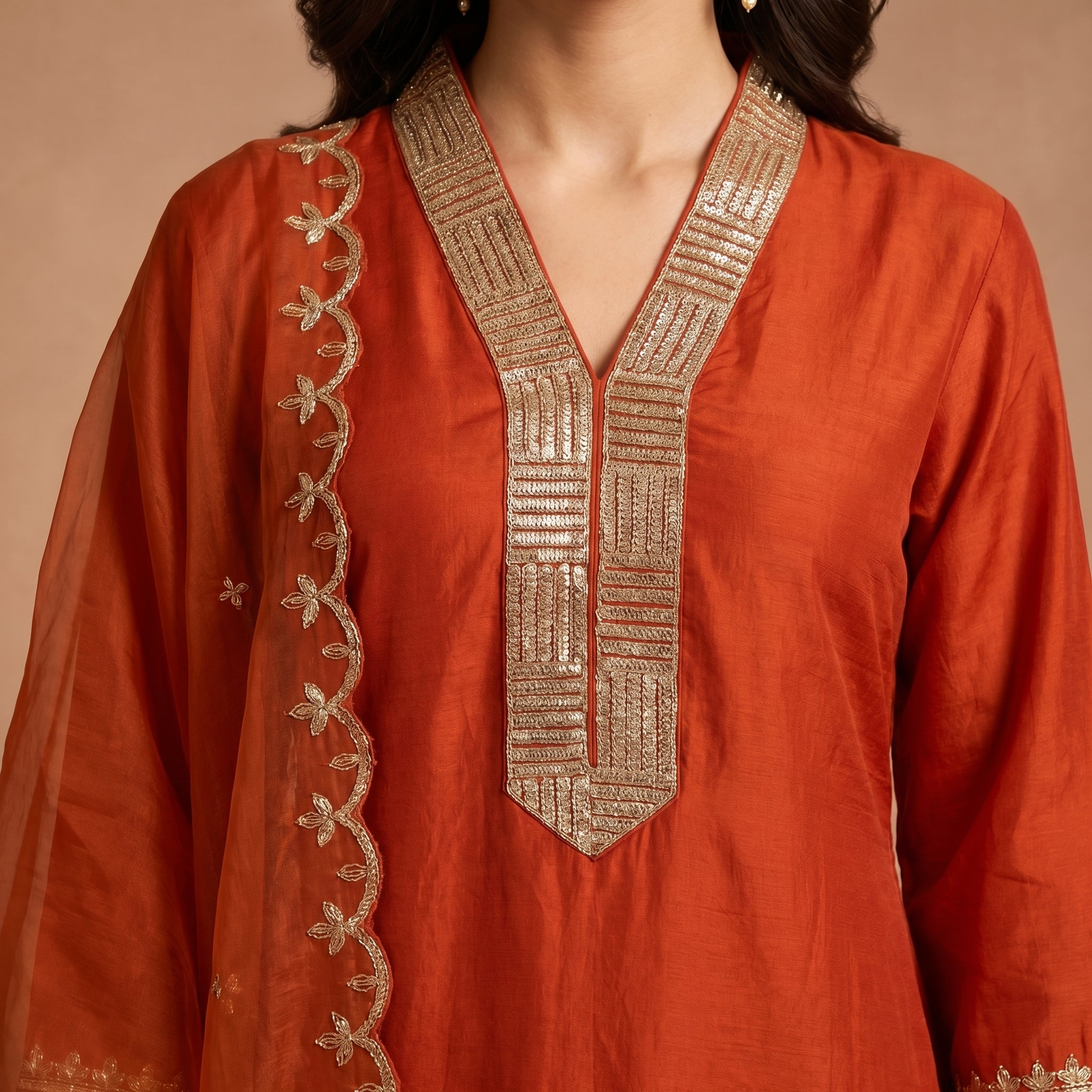 Sunset Ember Elegance Kurta Set