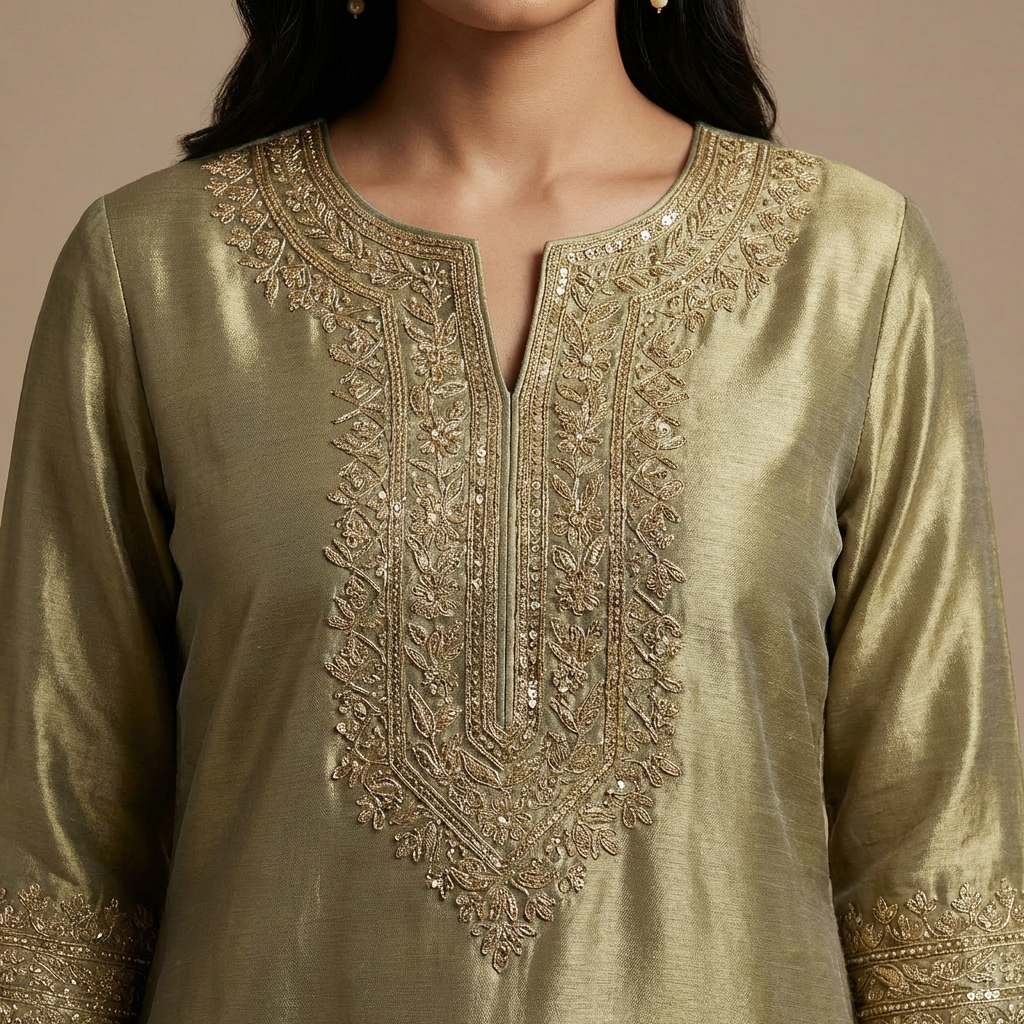 Henna Giraffe Silk Co-Ord Ethnic Set