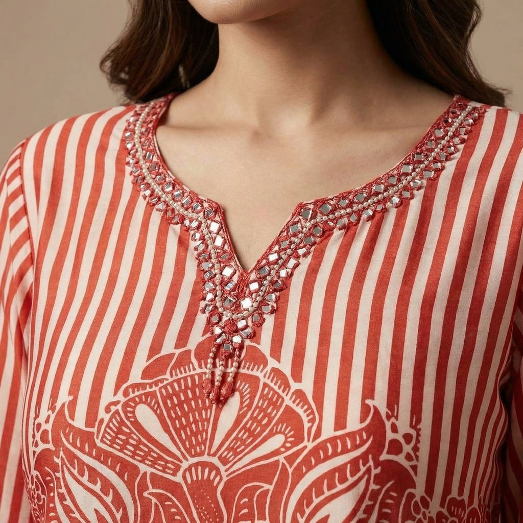 Scarlet Charm Printed Kurta Set