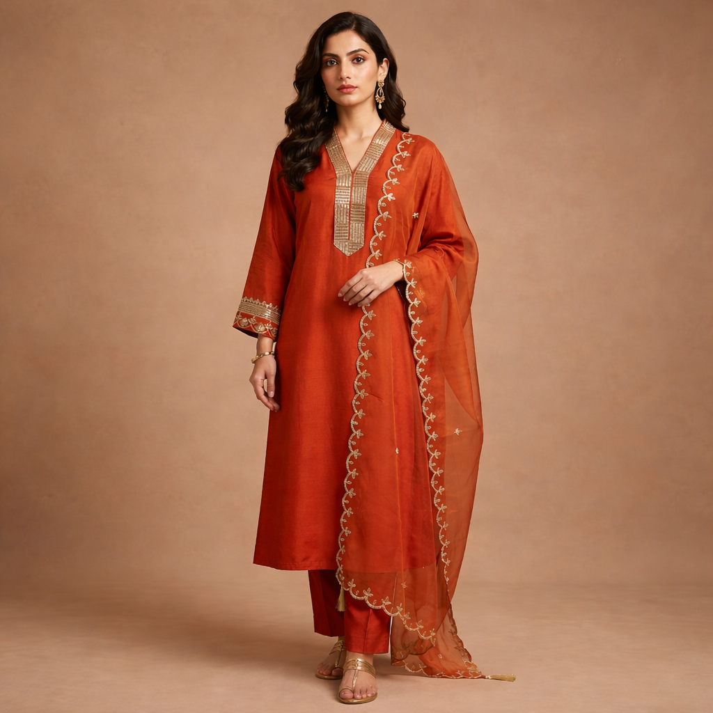 Sunset Ember Elegance Kurta Set