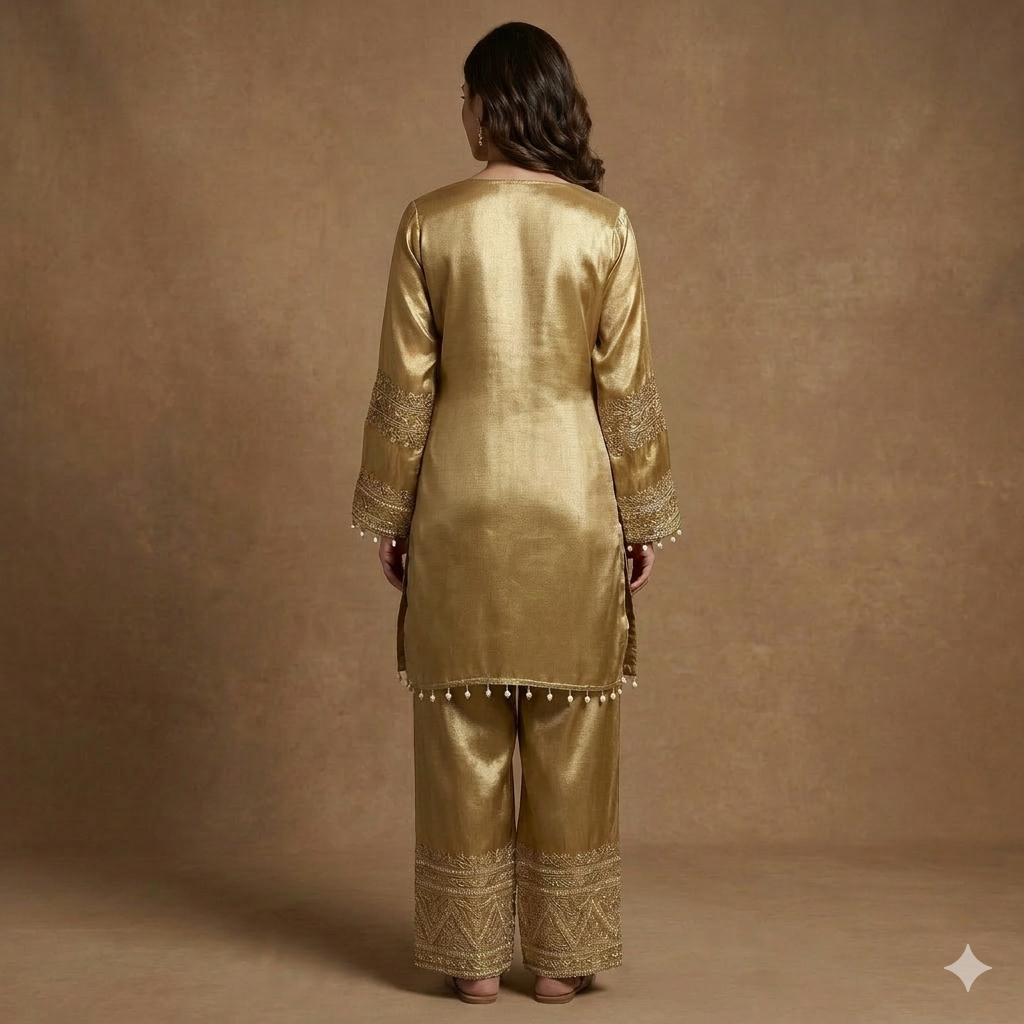 Svarnika Giraffe Silk Co-Ord Ethnic Set