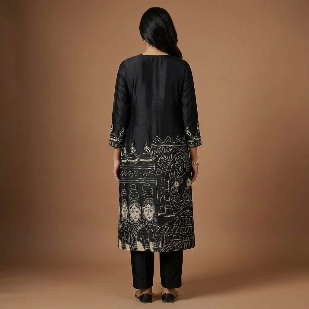 Midnight Heritage Gajji Silk Kurta Set