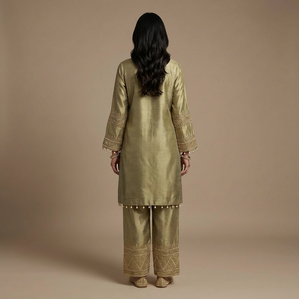 Henna Giraffe Silk Co-Ord Ethnic Set