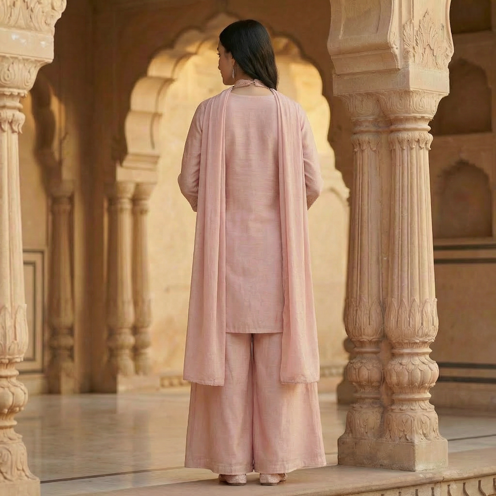 Blush Noor Organza Sharara kurta Set