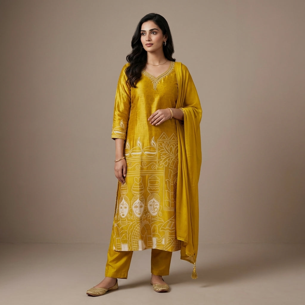 Sunlit Heritage Gajji Silk Kurta Set