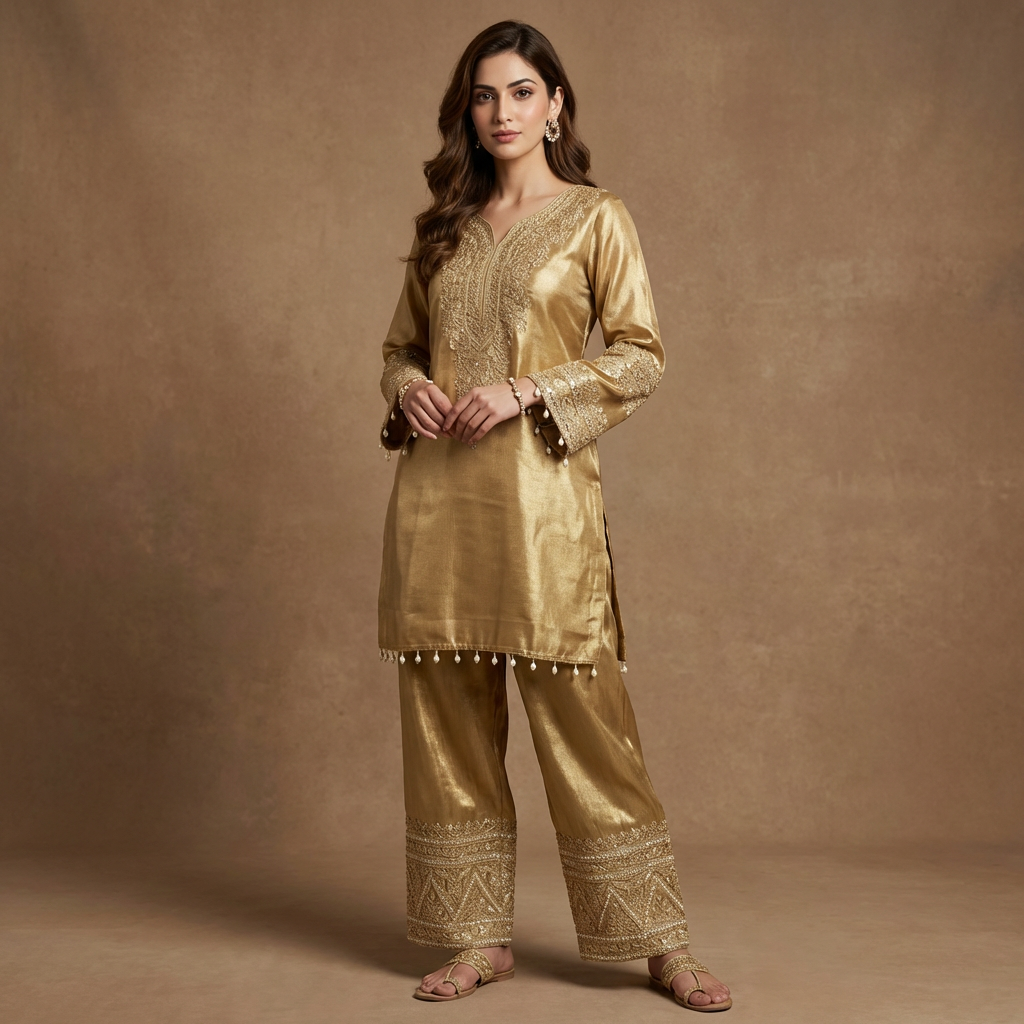Svarnika Giraffe Silk Co-Ord Ethnic Set