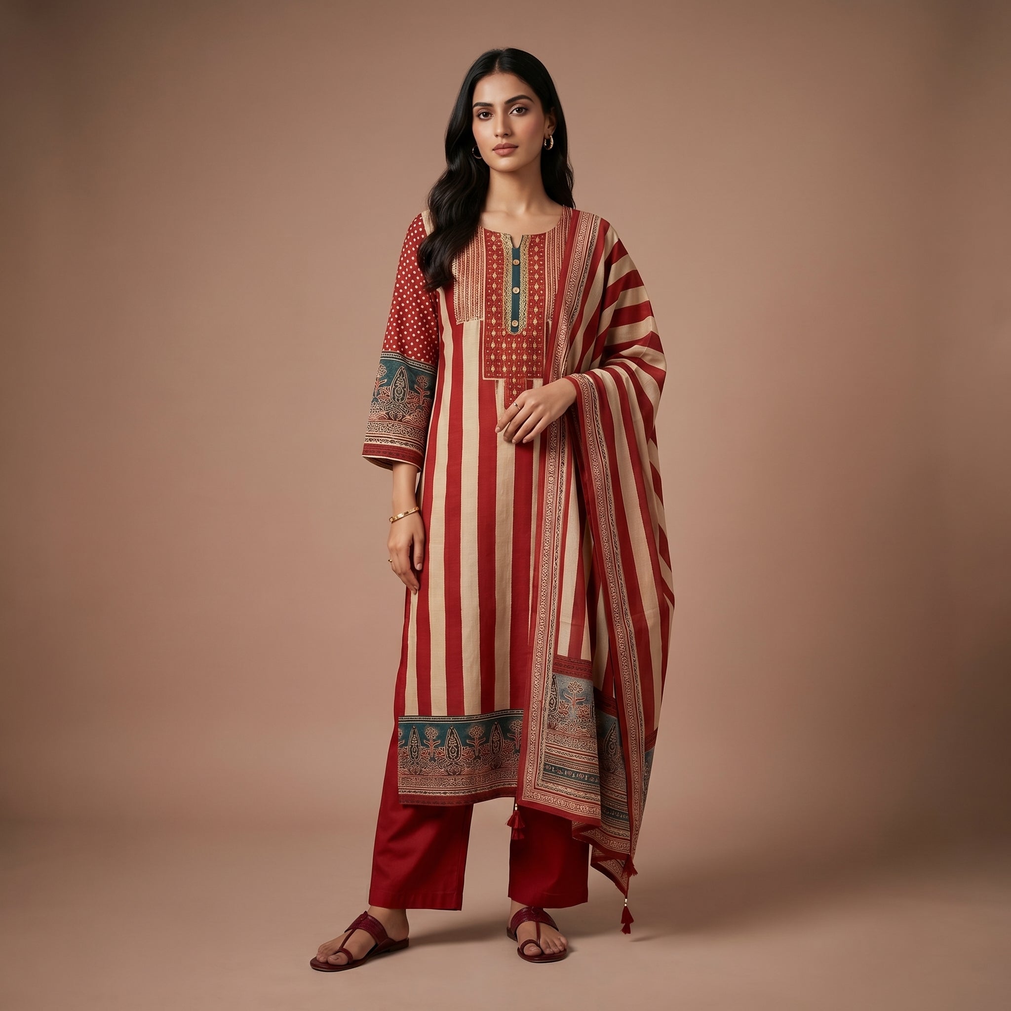 Sindoor Heritage Viscose Kurta Set
