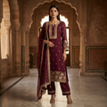 Madira Wine Georgette Kurta Set for women