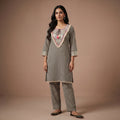 Ivory Chevron Grace Modal Silk Co-Ord Set