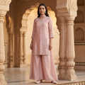 Blush Noor Organza Sharara kurta Set