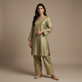 Henna Giraffe Silk Co-Ord Ethnic Set