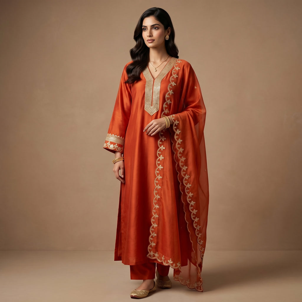 Sunset Ember Elegance Kurta Set