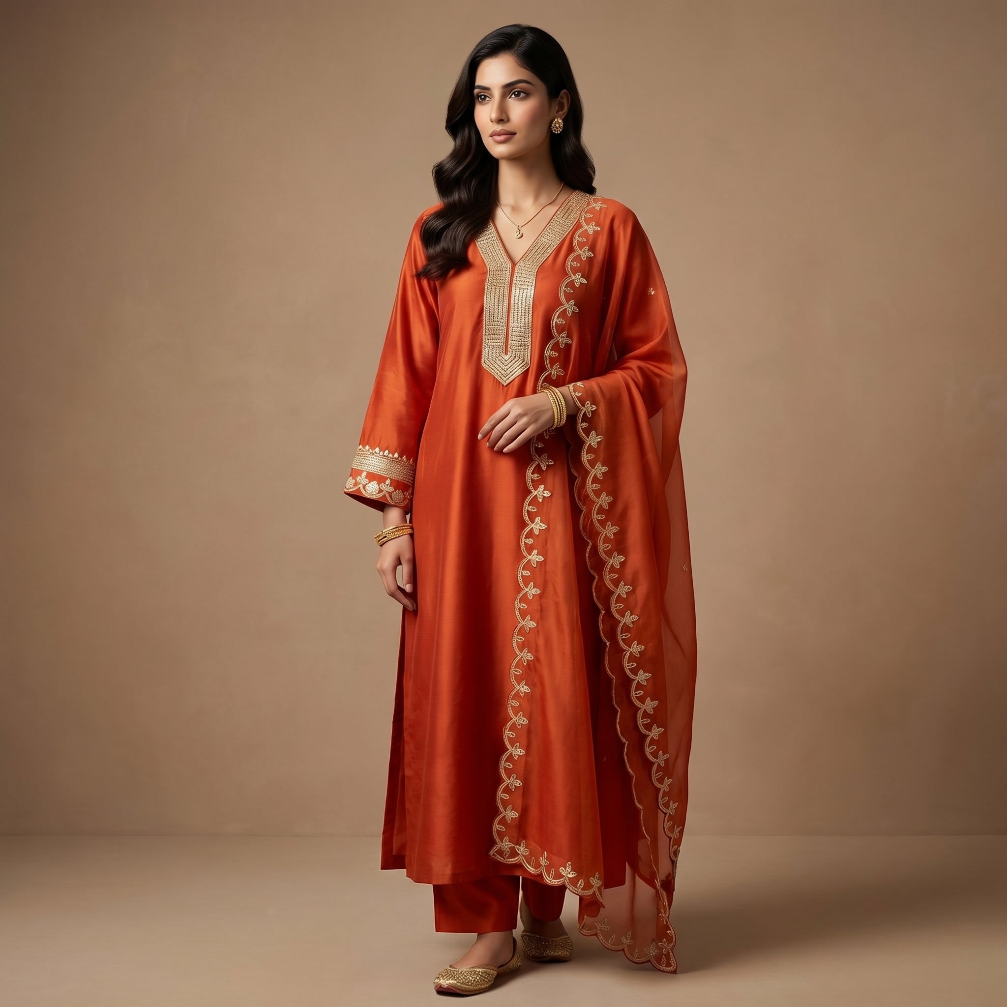 Sunset Ember Elegance Kurta Set