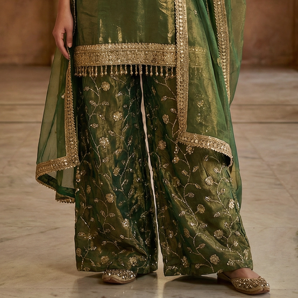 Kanak Green Sharara set for women