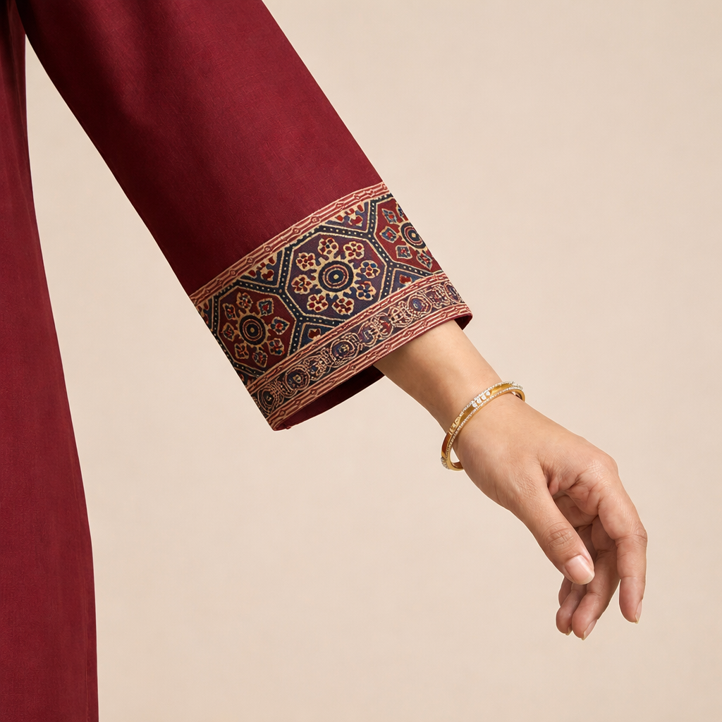 Royal Maroon Heritage Viscose Kurta Set