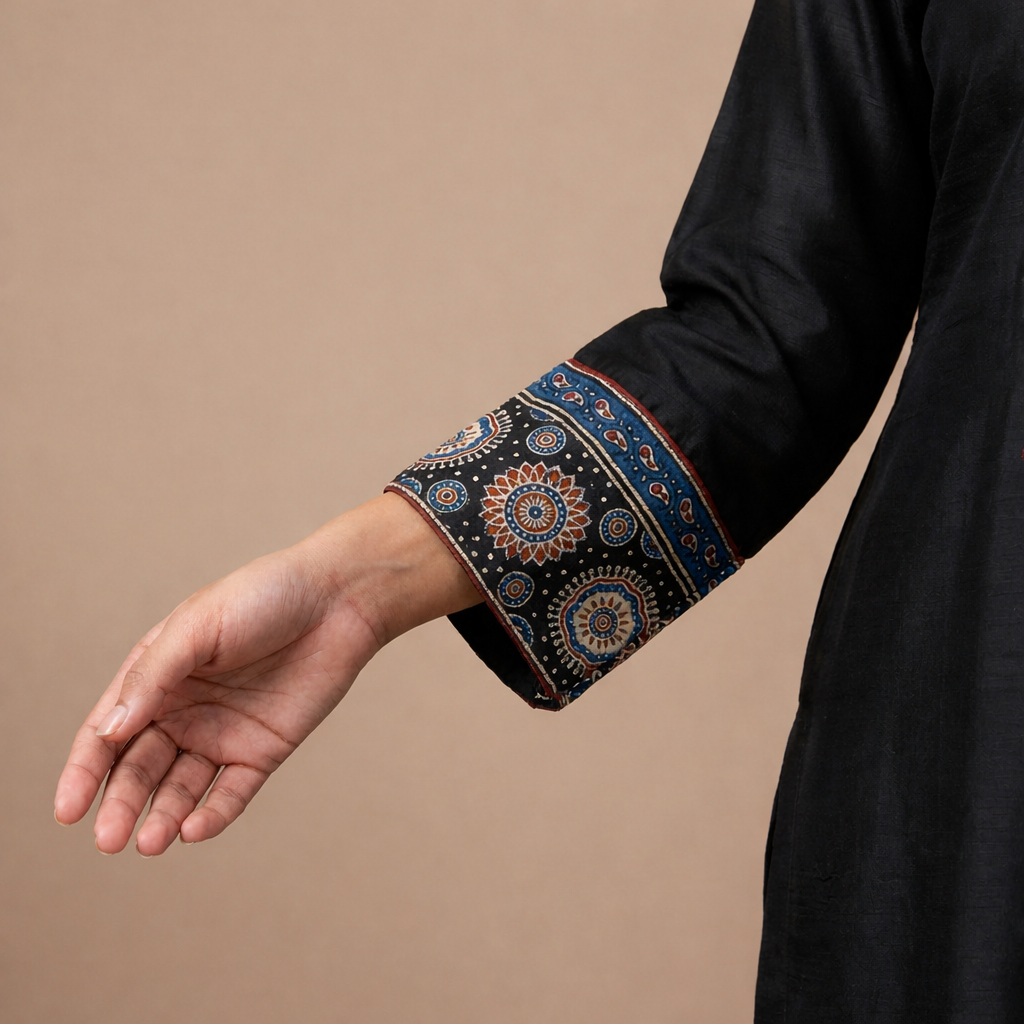 Midnight Ajrakh Elegance Kurta Set