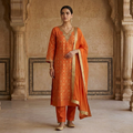 Kesariya Orange broket Kurta Set for women