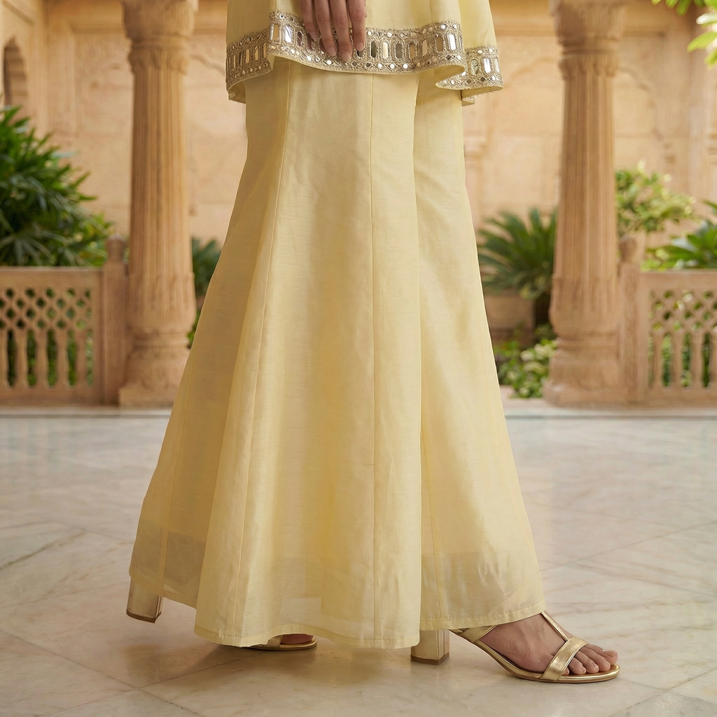 Sheesha Off-white Mirror work Kurta set