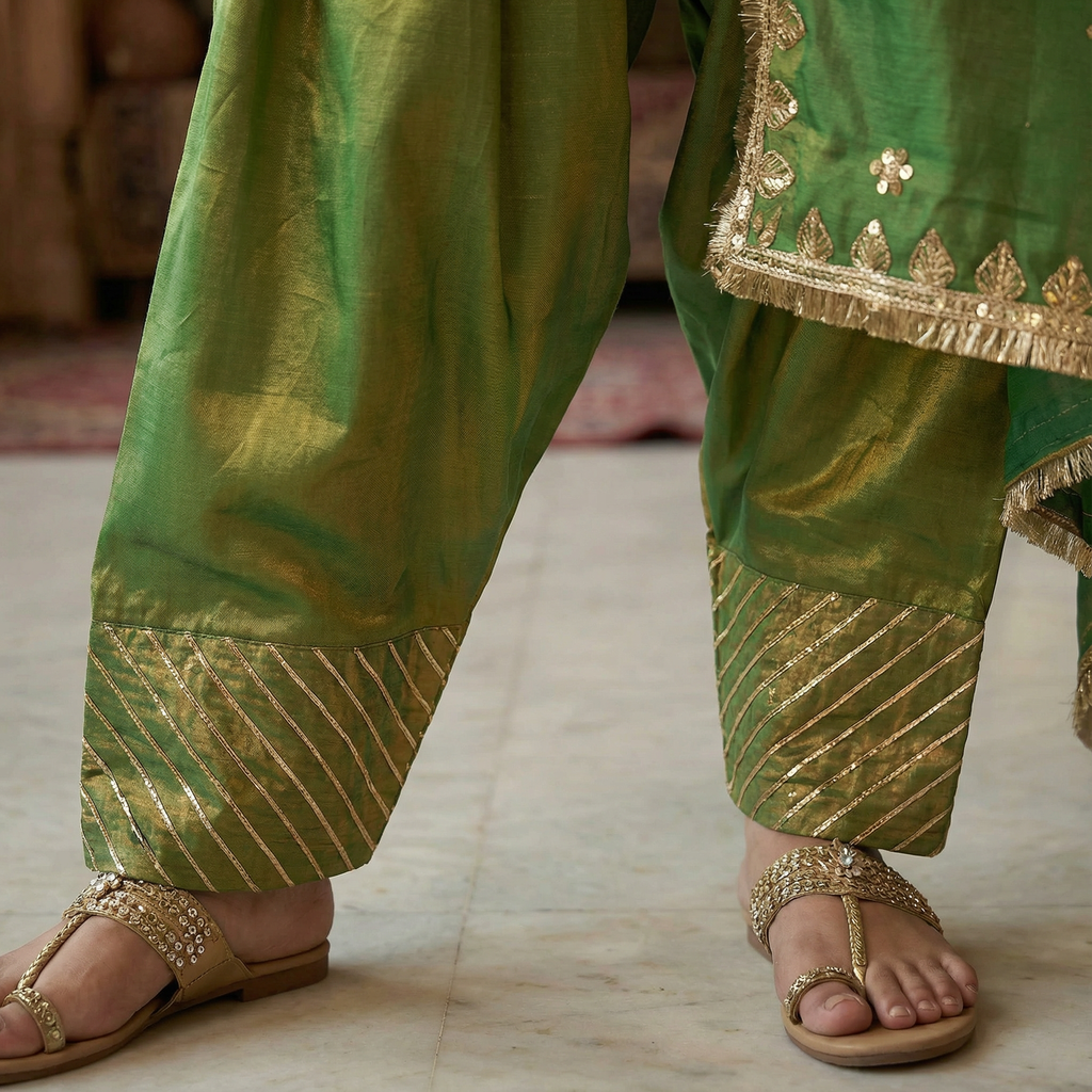 Zehra Mehendi Green Hand Embroidered Organza Kurta Set