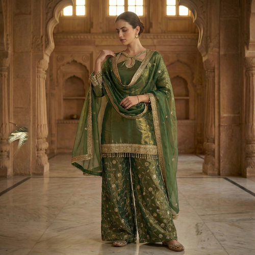 Kanak Green Sharara set for women