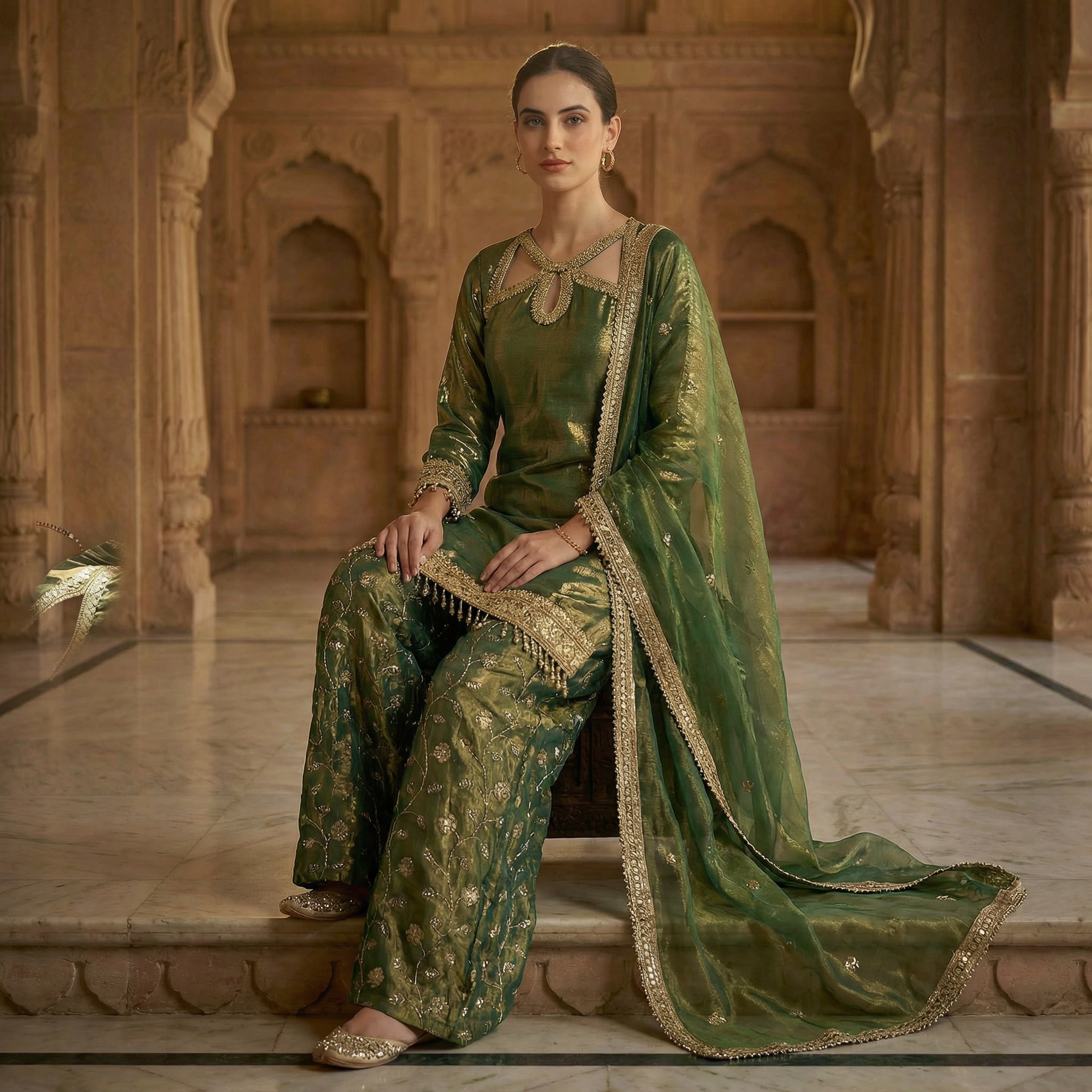 Kanak Green Sharara set for women
