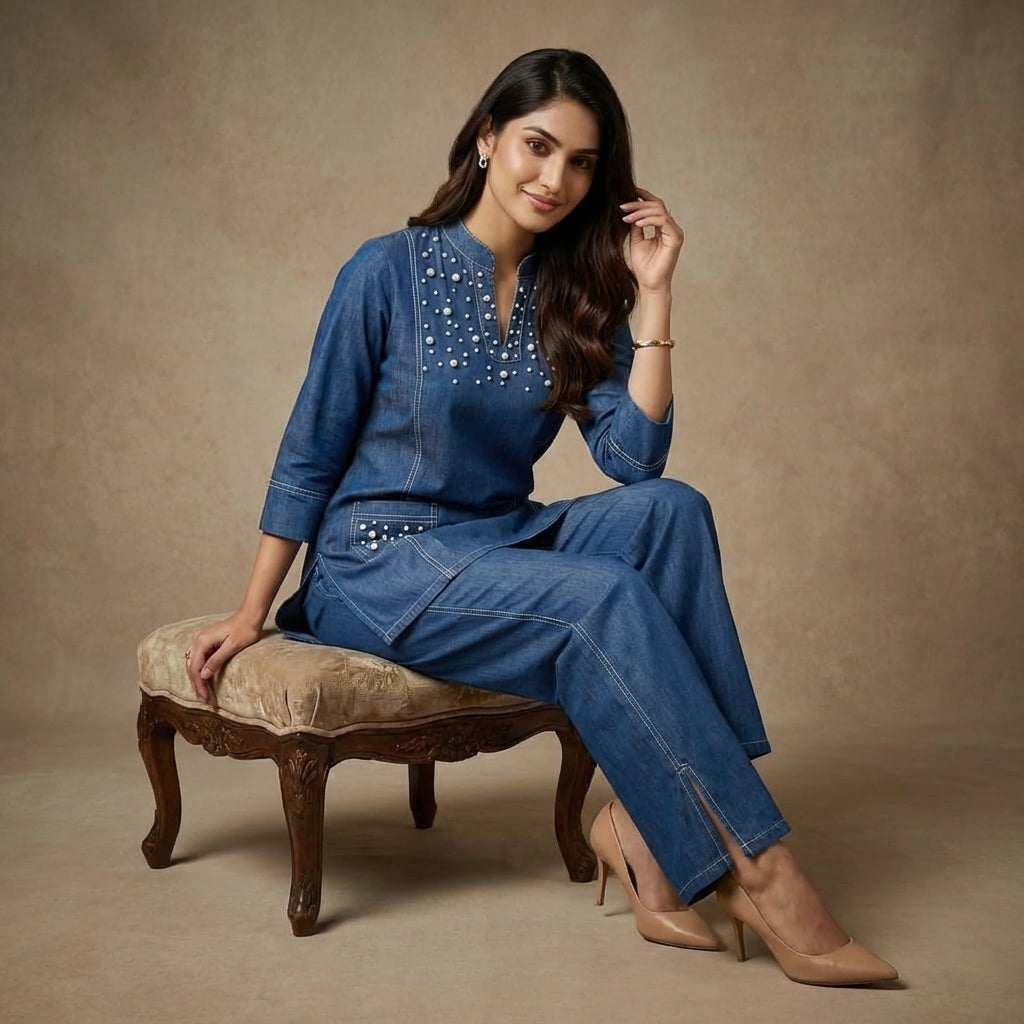 Indigo Ease Denim Co-Ord Set