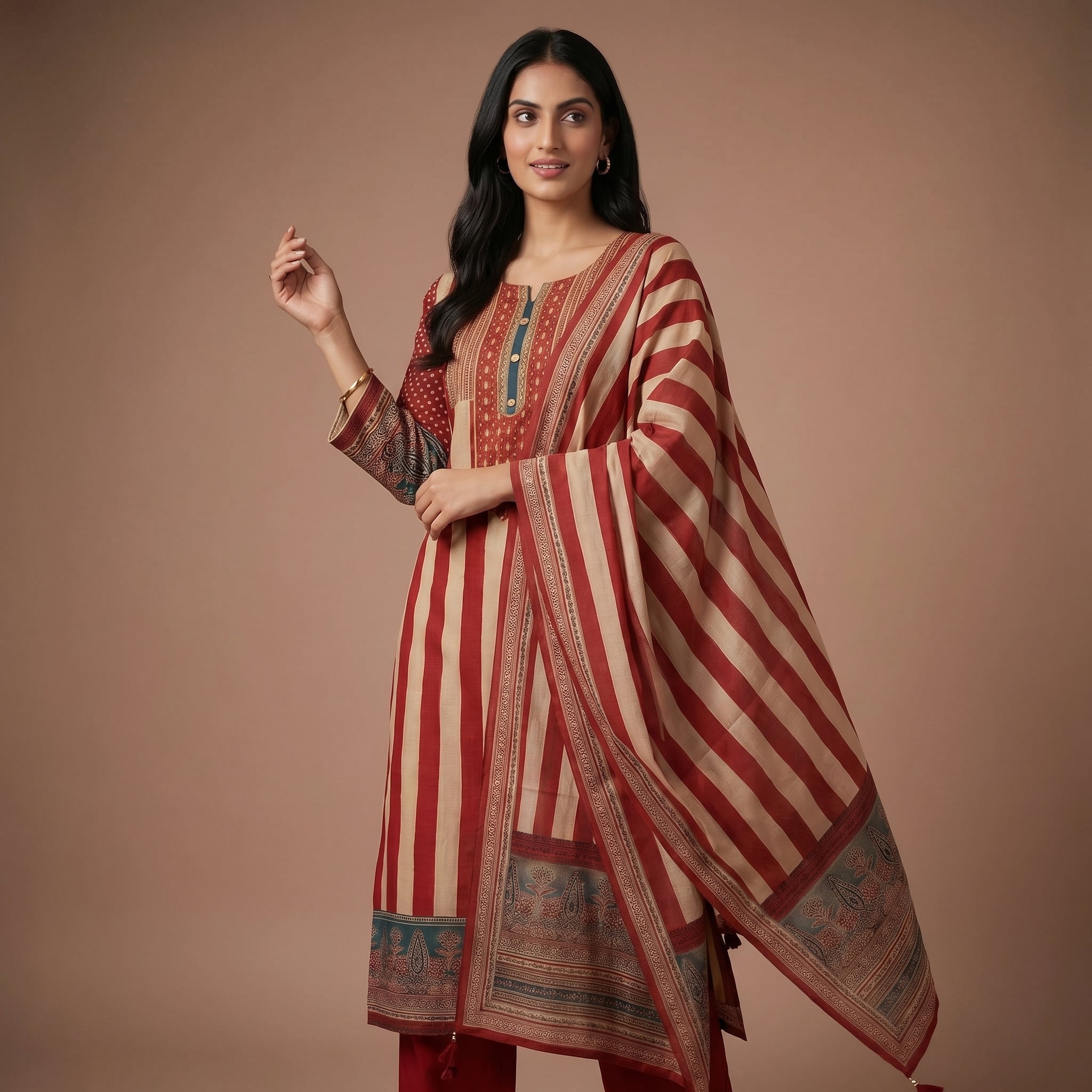 Sindoor Heritage Viscose Kurta Set