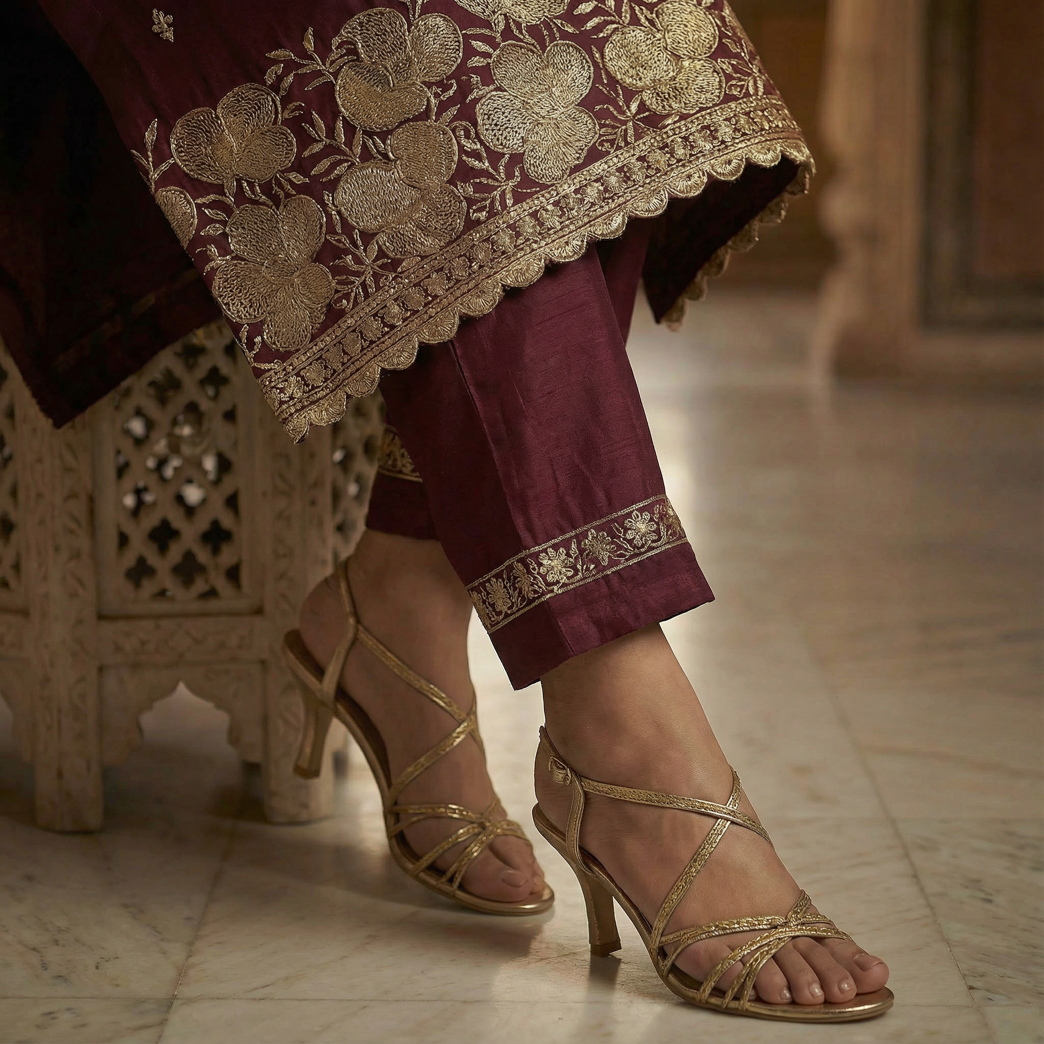 Madira Wine Georgette Kurta Set for women