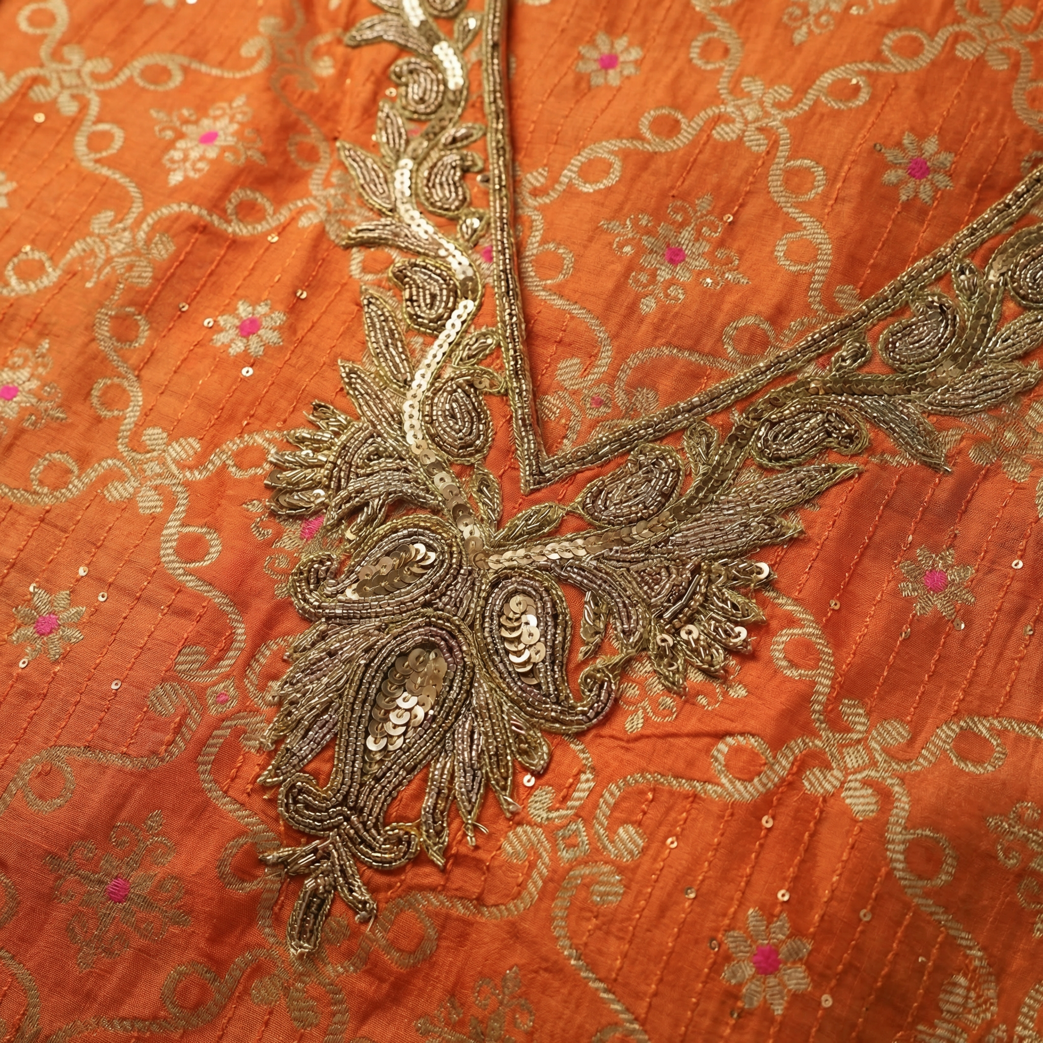 Kesariya Orange broket Kurta Set for women